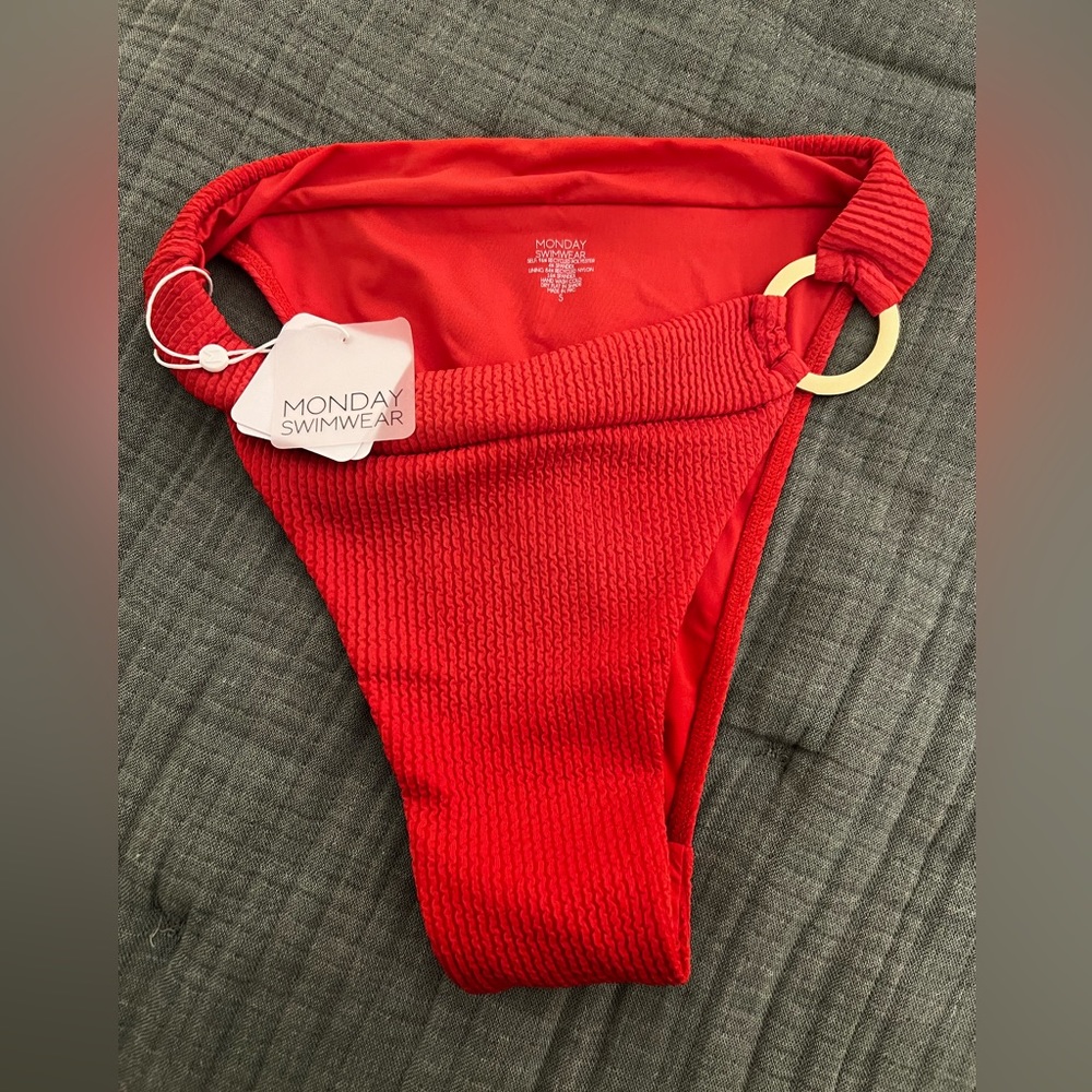 Monday swimwear high waisted crinkle cut bikini bottom